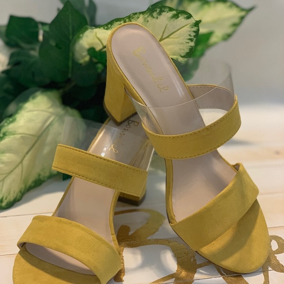 Yellow Transparent Mules - Picture 2 of 3